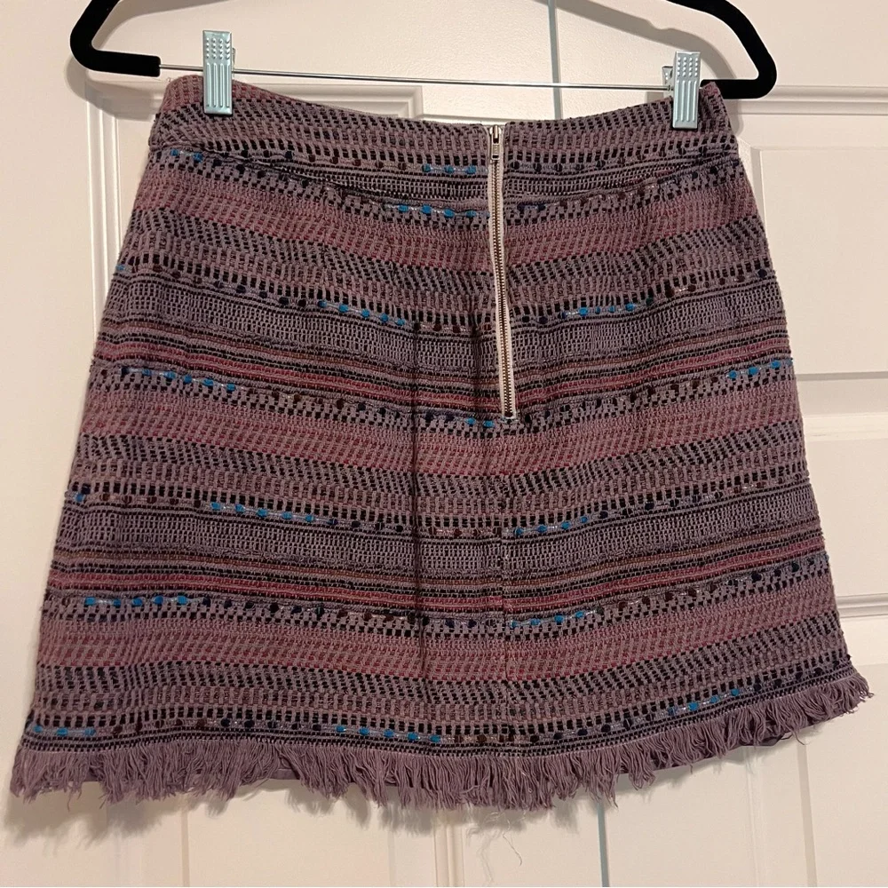 LOFT Purple and Blue Textured Mini Skirt - Picture 5 of 5